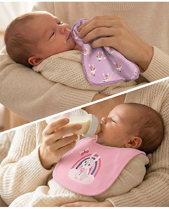Babyhug 100% Interlock Cotton Clothing Gift Set for Newborn Rabbit Print Pack of 8 - Multicolour