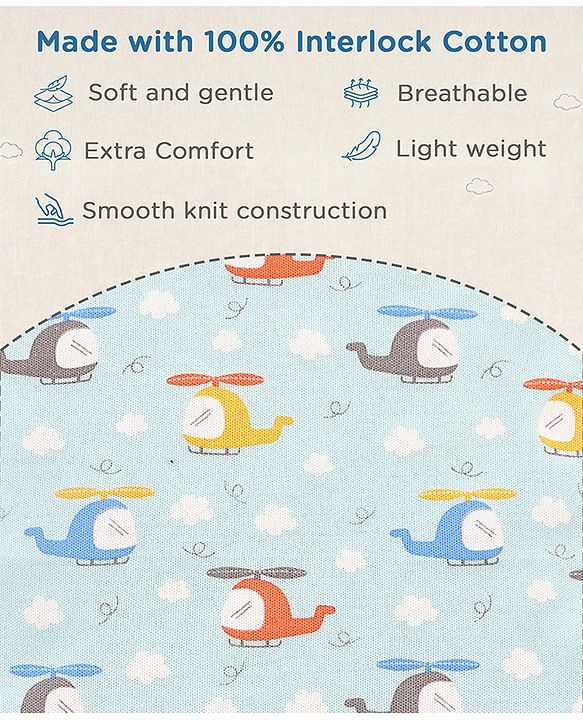 Babyhug 100% Interlock Cotton Clothing Gift Set for Newborn Rabbit Print Pack of 8 - Multicolour
