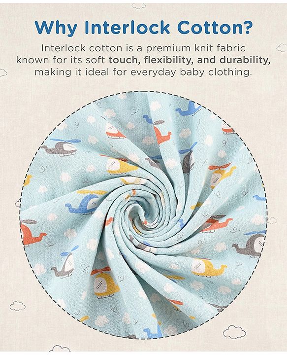 Babyhug 100% Interlock Cotton Clothing Gift Set for Newborn Rabbit Print Pack of 8 - Multicolour
