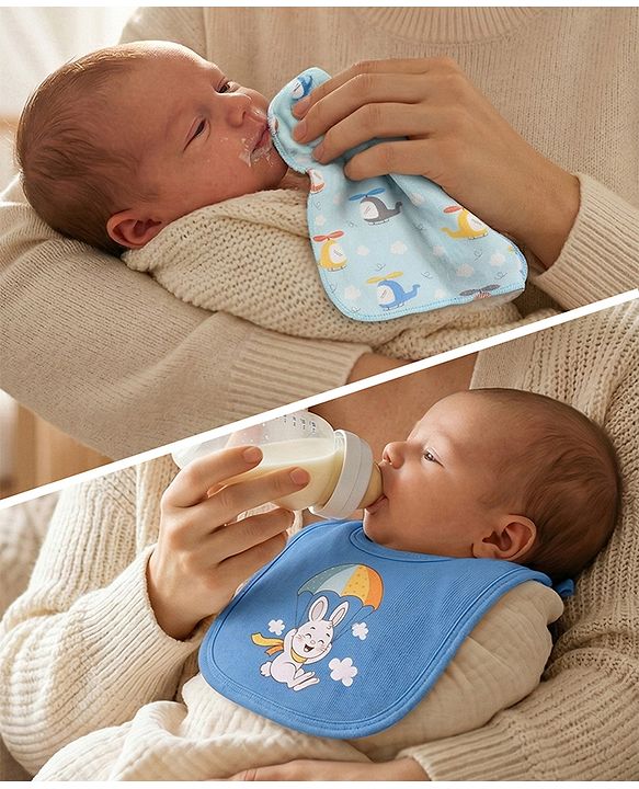 Babyhug 100% Interlock Cotton Clothing Gift Set for Newborn Rabbit Print Pack of 8 - Multicolour