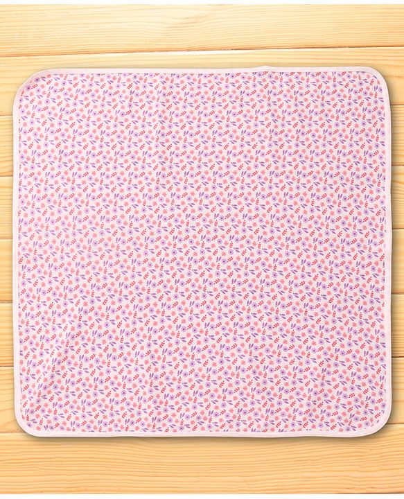Babyhug 100% Interlock Cotton Wrapper with Rabbit Rainbow and Floral Print| Soft & Breathable| Comfortable Warm and Soothing| Travel Friendly| New Born Gifting  Pack of 3  - Purple Pink & White