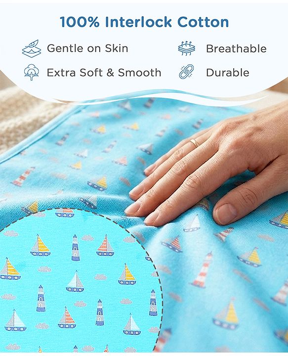 Babyhug 100% Interlock Cotton Wrapper with Rabbit Rainbow and Floral Print| Soft & Breathable| Comfortable Warm and Soothing| Travel Friendly| New Born Gifting  Pack of 3  - Purple Pink & White
