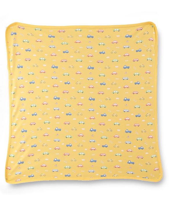 Babyhug 100% Interlock Cotton Wrapper with Rabbit Rainbow and Floral Print| Soft & Breathable| Comfortable Warm and Soothing| Travel Friendly| New Born Gifting  Pack of 3  - Purple Pink & White