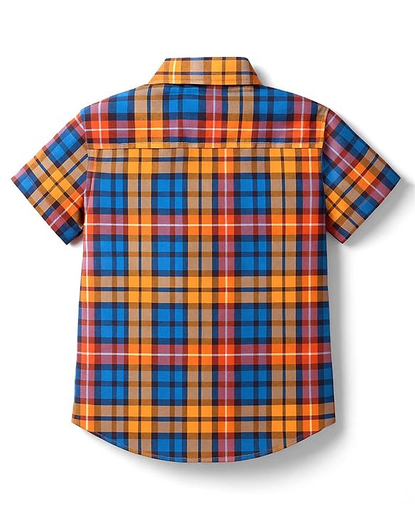 Pine Kids Cotton Woven Half Sleeves Printed Shirt With T-Shirt - Multicolour