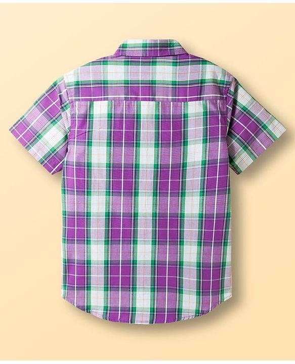 Pine Kids Cotton Woven Half Sleeves Shirt With Printed T-Shirt - Multicolour