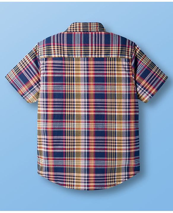 Pine Kids Cotton Woven Half Sleeves Shirt With Printed T-Shirt - Multicolour