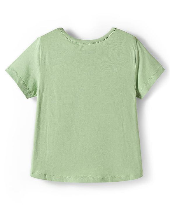 Pine Kids Single Jersey Knit Half Sleeves Night Suit With Animal Print - Green