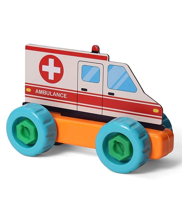 Babyhug 3 in 1 Build a Vehicle Learning Toys for kids- Build, Play & Create| Ambulance, Fire Engine & Clean Up Truck| Indoor Game| STEM Educational Toy| Gifting Idea for age 3+|BIS Certified| DIY Toy