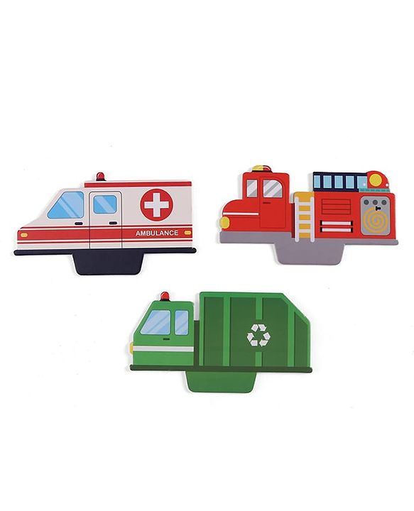 Babyhug 3 in 1 Build a Vehicle Learning Toys for kids- Build, Play & Create| Ambulance, Fire Engine & Clean Up Truck| Indoor Game| STEM Educational Toy| Gifting Idea for age 3+|BIS Certified| DIY Toy