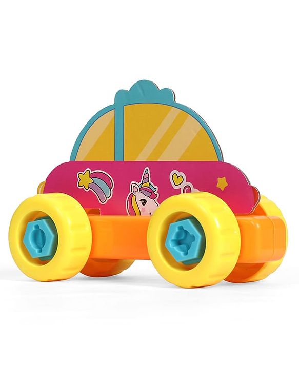 Babyhug 3 in 1 Build a Vehicle Learning Toys for kids- Build, Play & Create| Magic Bus, Unicorn Van & Fantasy Car| Indoor Game| STEM Educational Toy| Gifting Idea for age 3+| BIS Certified| DIY Toy