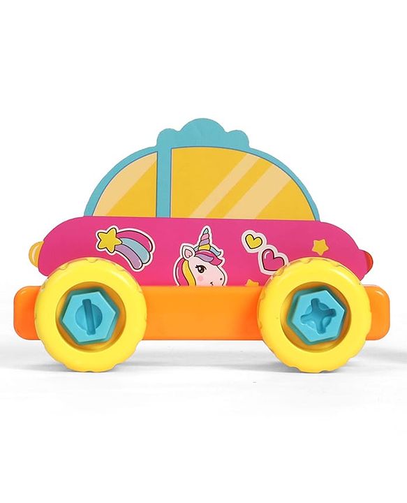 Babyhug 3 in 1 Build a Vehicle Learning Toys for kids- Build, Play & Create| Magic Bus, Unicorn Van & Fantasy Car| Indoor Game| STEM Educational Toy| Gifting Idea for age 3+| BIS Certified| DIY Toy