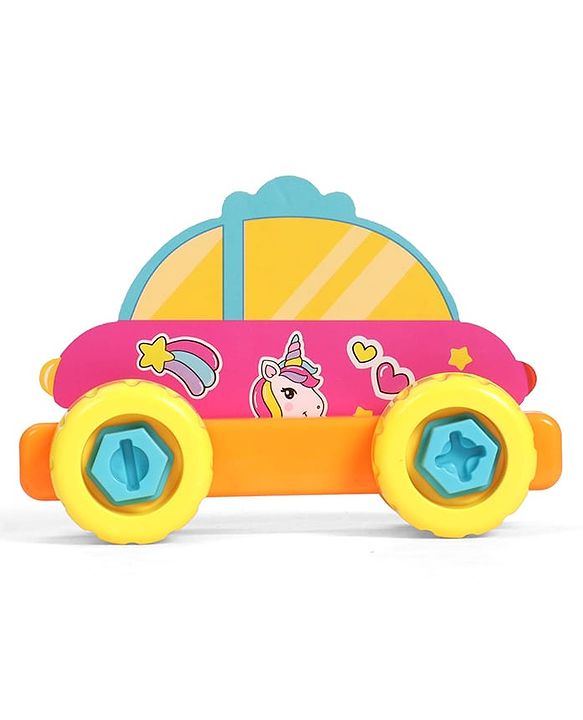 Babyhug 3 in 1 Build a Vehicle Learning Toys for kids- Build, Play & Create| Magic Bus, Unicorn Van & Fantasy Car| Indoor Game| STEM Educational Toy| Gifting Idea for age 3+| BIS Certified| DIY Toy