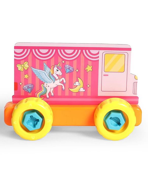 Babyhug 3 in 1 Build a Vehicle Learning Toys for kids- Build, Play & Create| Magic Bus, Unicorn Van & Fantasy Car| Indoor Game| STEM Educational Toy| Gifting Idea for age 3+| BIS Certified| DIY Toy