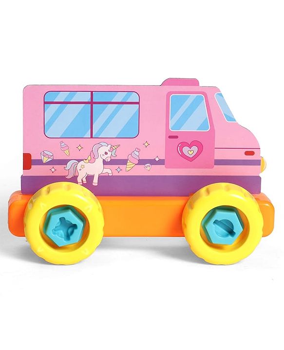 Babyhug 3 in 1 Build a Vehicle Learning Toys for kids- Build, Play & Create| Magic Bus, Unicorn Van & Fantasy Car| Indoor Game| STEM Educational Toy| Gifting Idea for age 3+| BIS Certified| DIY Toy