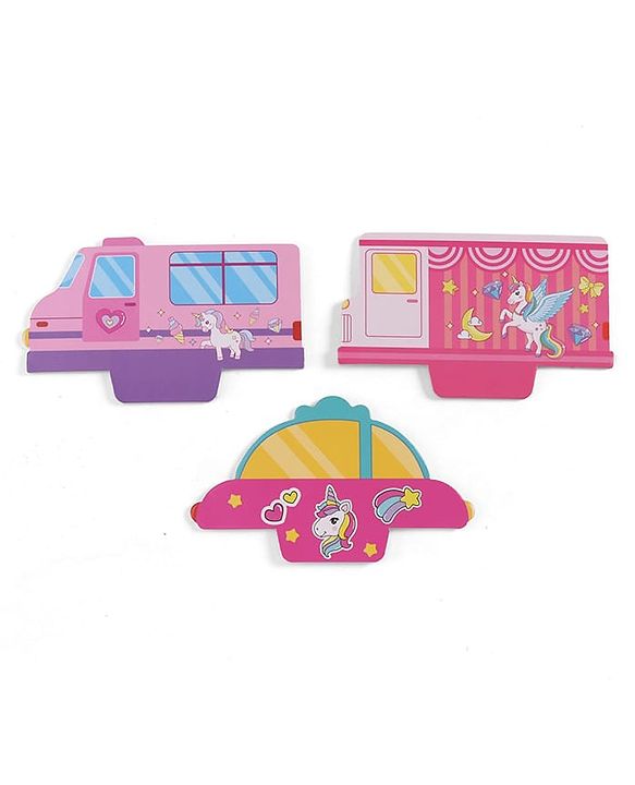 Babyhug 3 in 1 Build a Vehicle Learning Toys for kids- Build, Play & Create| Magic Bus, Unicorn Van & Fantasy Car| Indoor Game| STEM Educational Toy| Gifting Idea for age 3+| BIS Certified| DIY Toy