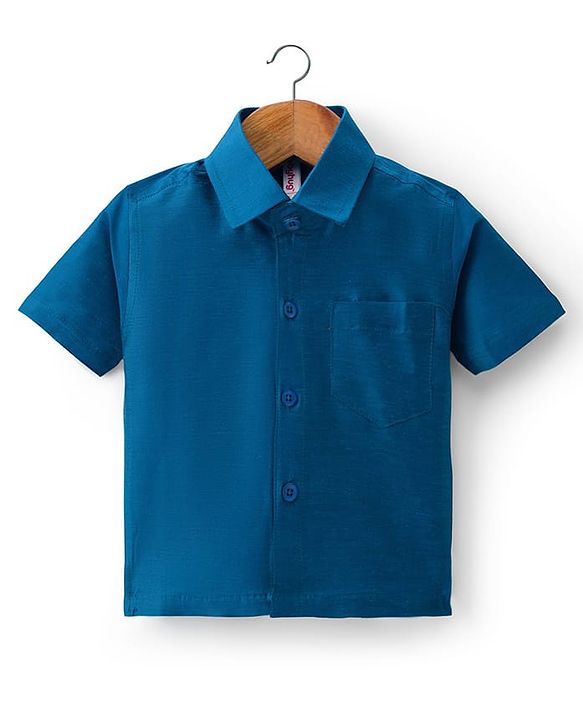 Babyhug Woven Half Sleeves Kurta Mundu Set - Blue
