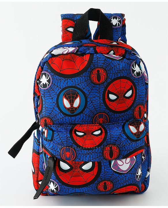Babyhug Fashion Backpacks With Spider Man Print - Navy Blue