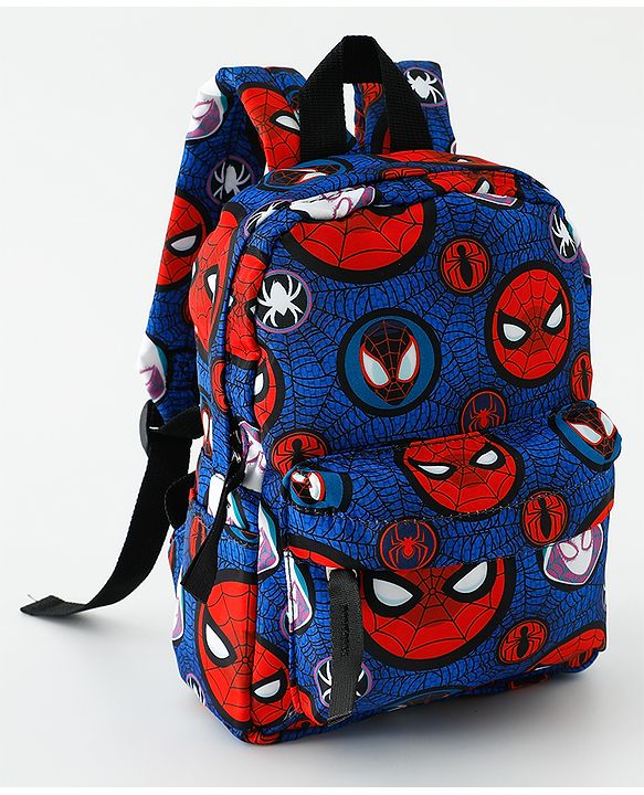 Babyhug Fashion Backpacks With Spider Man Print - Navy Blue