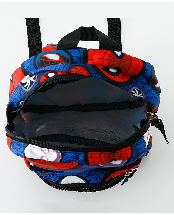 Babyhug Fashion Backpacks With Spider Man Print - Navy Blue