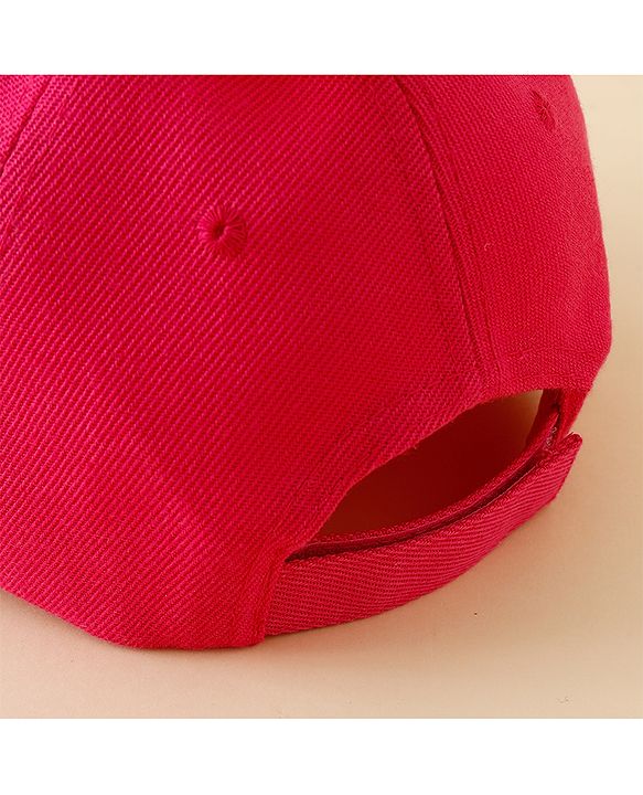Babyhug Baseball Caps with Dino Applique Dark Pink - Diameter 17 cm