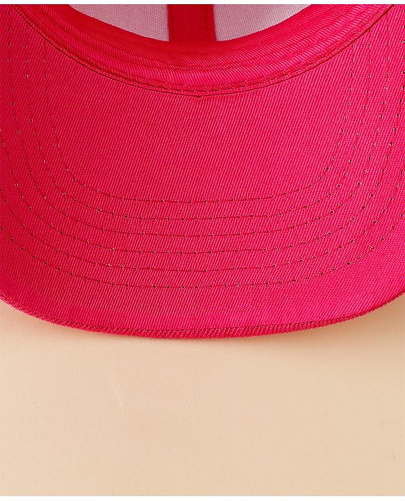 Babyhug Baseball Caps with Dino Applique Dark Pink - Diameter 17 cm