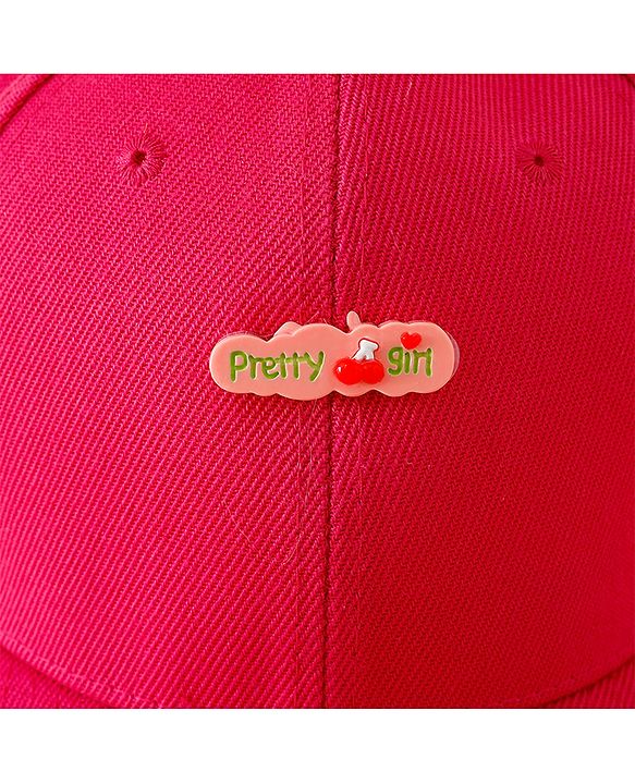 Babyhug Baseball Caps with Dino Applique Dark Pink - Diameter 17 cm