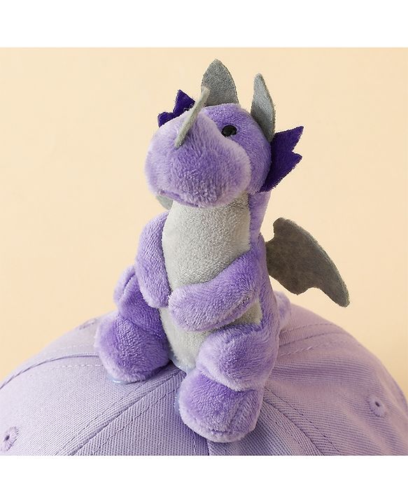Babyhug Baseball Cap With Dino Applique Lilac - Diameter 17.5 cm