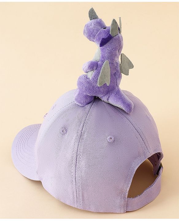 Babyhug Baseball Cap With Dino Applique Lilac - Diameter 17.5 cm