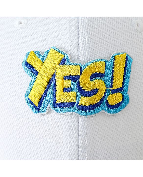 Babyhug Baseball Cap With Elephant Applique Off White - Diameter 18 cm