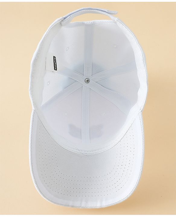 Babyhug Baseball Cap With Elephant Applique Off White - Diameter 18 cm