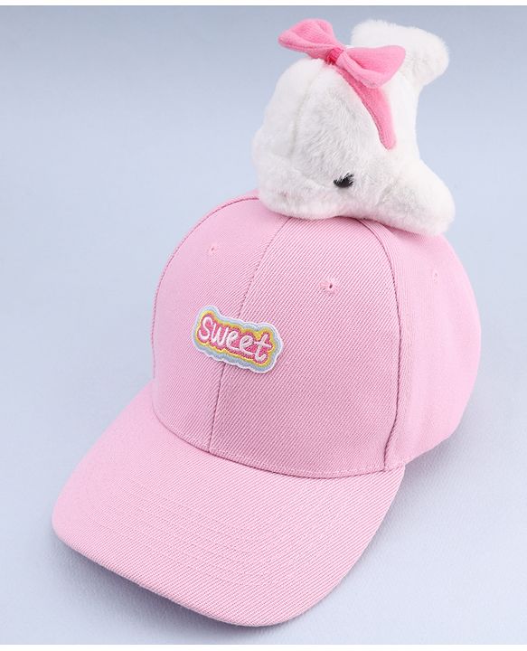 Babyhug Baseball Cap With Dolphin Applique Pink - Diameter 17 cm