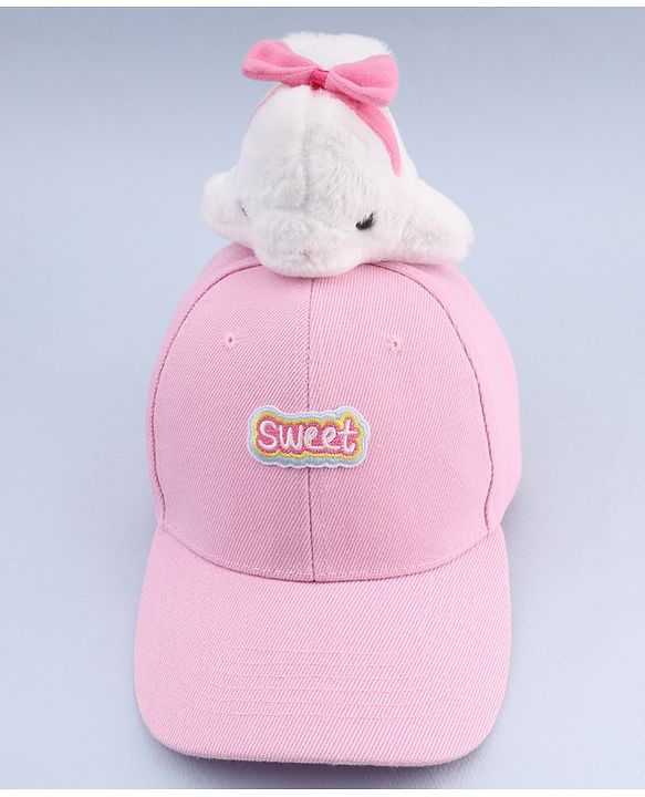 Babyhug Baseball Cap With Dolphin Applique Pink - Diameter 17 cm