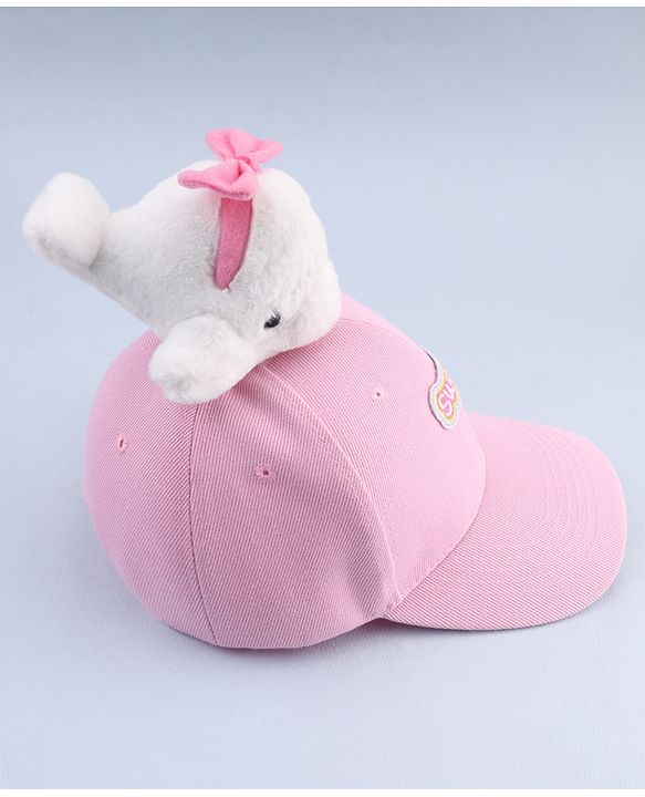 Babyhug Baseball Cap With Dolphin Applique Pink - Diameter 17 cm