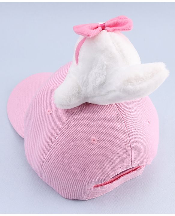 Babyhug Baseball Cap With Dolphin Applique Pink - Diameter 17 cm