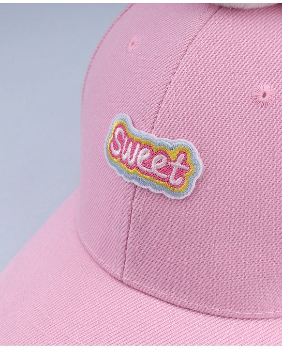 Babyhug Baseball Cap With Dolphin Applique Pink - Diameter 17 cm