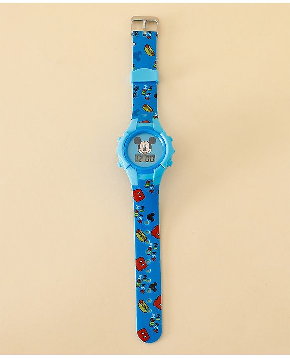 Babyhug Free Size Digital Watch with Mickey Mouse Print - Blue