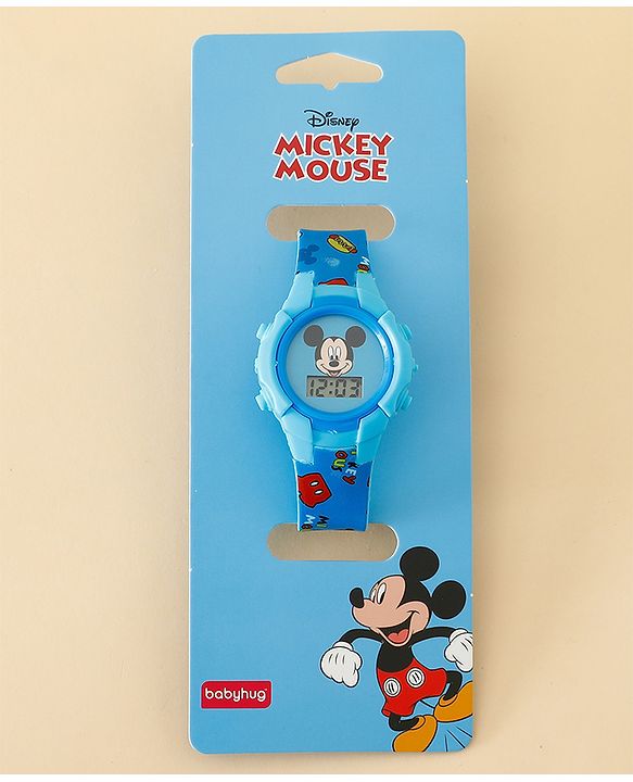 Babyhug Free Size Digital Watch with Mickey Mouse Print - Blue