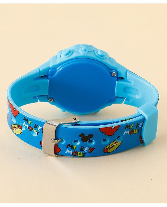 Babyhug Free Size Digital Watch with Mickey Mouse Print - Blue