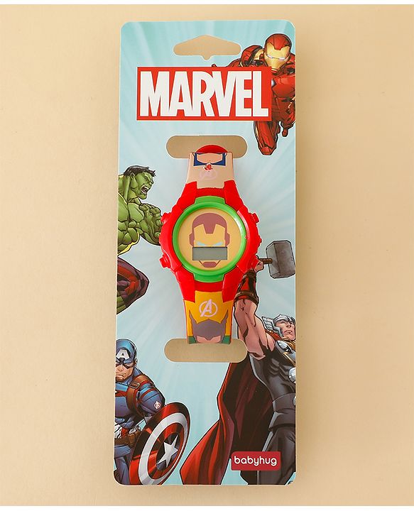Babyhug Free Size Digital Watch with Avengers Print - Mutlicolour