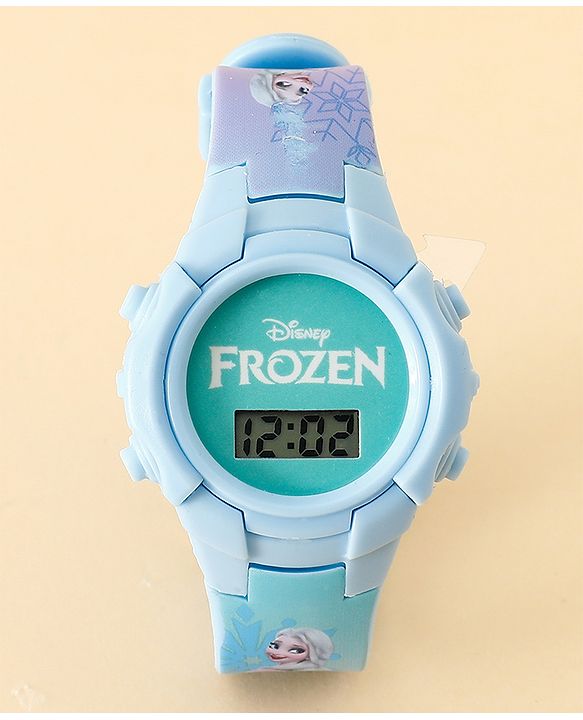Babyhug Free Size Digital Watch with Frozen Print - Blue & White