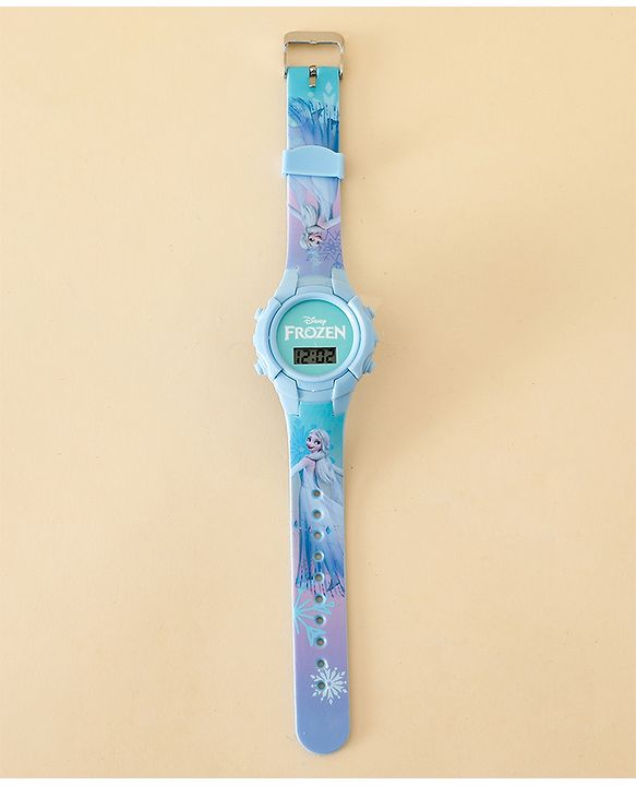 Babyhug Free Size Digital Watch with Frozen Print - Blue & White
