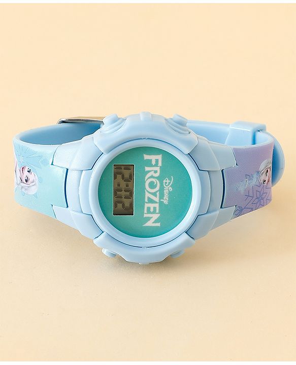 Babyhug Free Size Digital Watch with Frozen Print - Blue & White