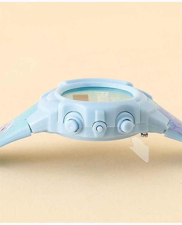 Babyhug Free Size Digital Watch with Frozen Print - Blue & White