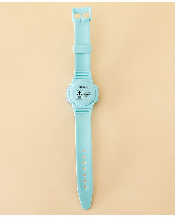 Babyhug Free Size Digital Watch with Stitch Print - Light Blue & White