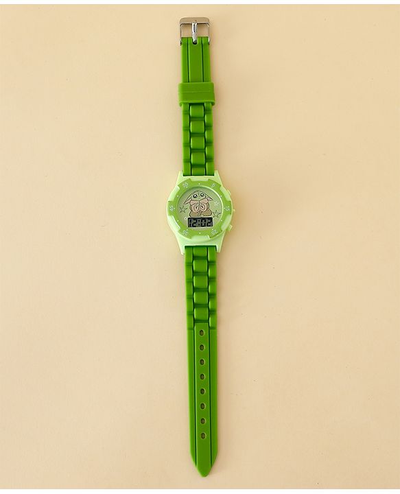 Babyhug Free Size Digital Watch with Yoda Print - Green
