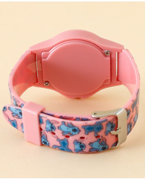 Babyhug Free Size Digital Watch with Stitch Print - Pink