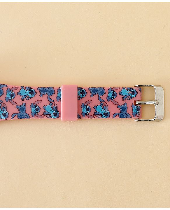 Babyhug Free Size Digital Watch with Stitch Print - Pink