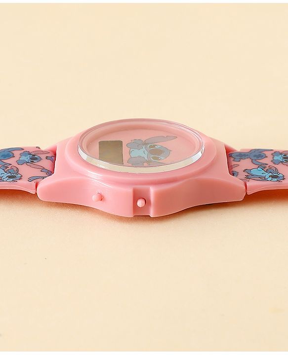 Babyhug Free Size Digital Watch with Stitch Print - Pink