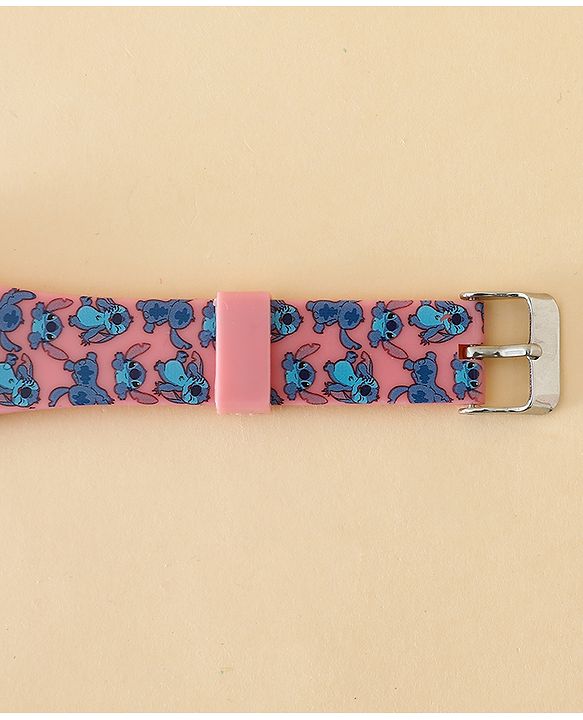 Babyhug Free Size Digital Watch with Stitch Print - Pink