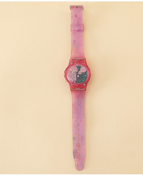 Babyhug Free Size Digital Watch with Princess Print - Light Pink